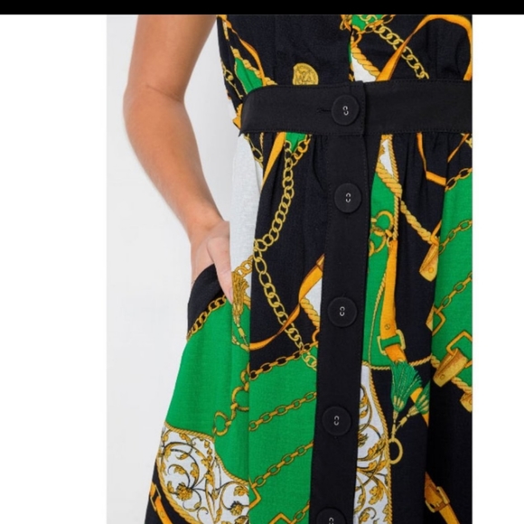 Cinched Waist Sleeveless Midi Dress - Picture 4 of 4